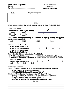 Bài kiểm tra Hình học 6 - Trường THCS Hồng Phong